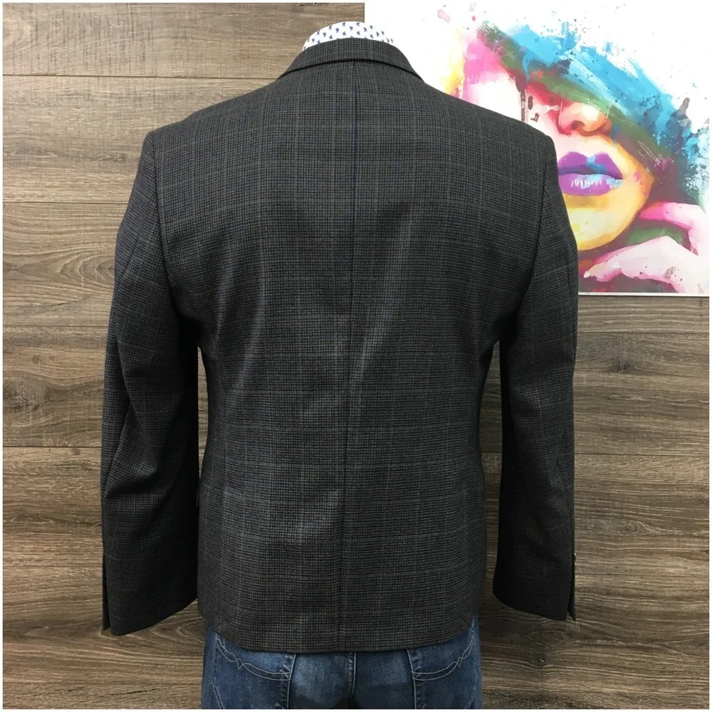 TALLIA Mens Wool Blazer Sport Coat Casual‎ Jacket Size 44S Two Button Suit